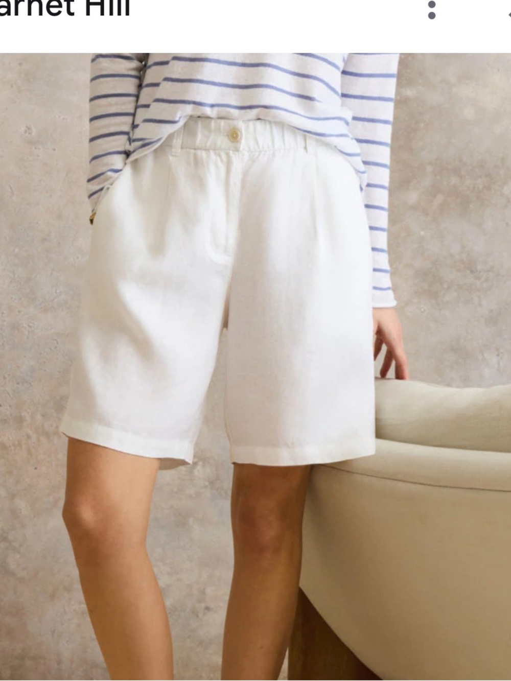EILEEN FISHER Women’s Organic Linen High-Waisted Shorts Size L White